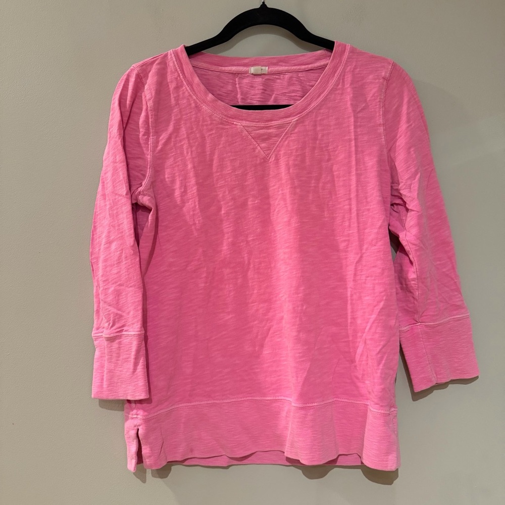 J. Crew Pink Crewneck 3/4 Sleeves